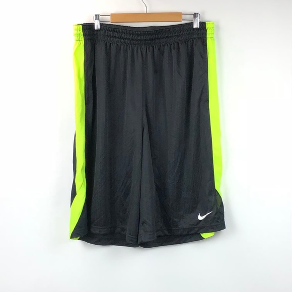 black and volt nike shorts